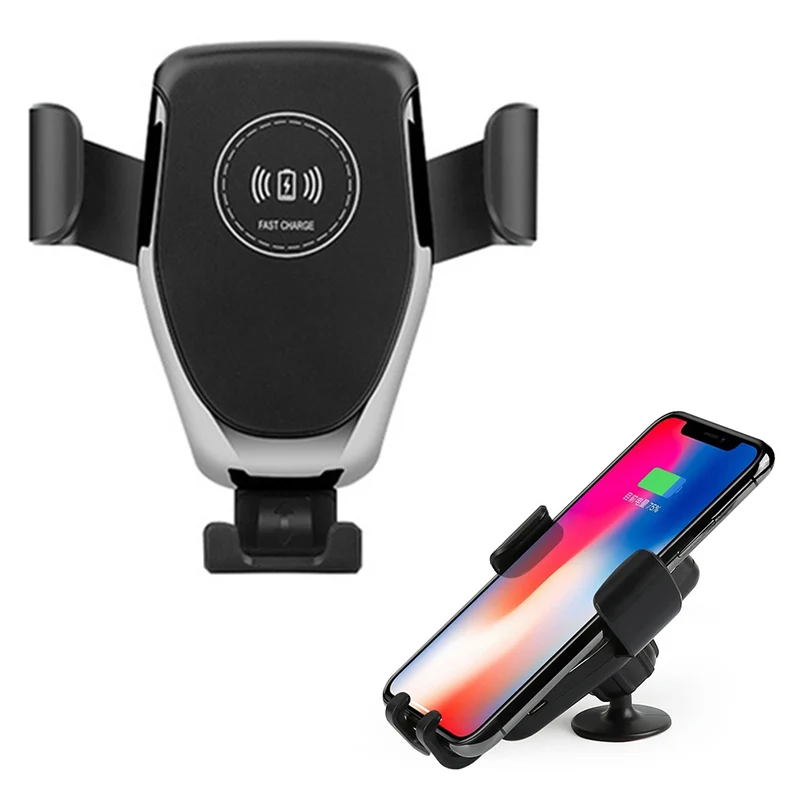 

Car Mount Qi Wireless Chargers Automatic Clamping Holder 360 Degree Rotatable USB Car Mount Charger For Samsung Huawei Xiaomi
