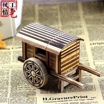 

Wooden toy birthday gift wood bamboo knick-knacks handicrafts antique model Ancient Transportation Chinese style souvenir 1pc