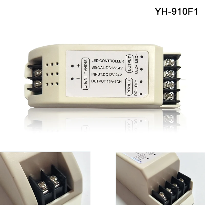

YH-910F1 Led amplifier DC12~24V 15A*1CH PWM Led Power Repeater DMX512/1990 controller for single color led strip lamp