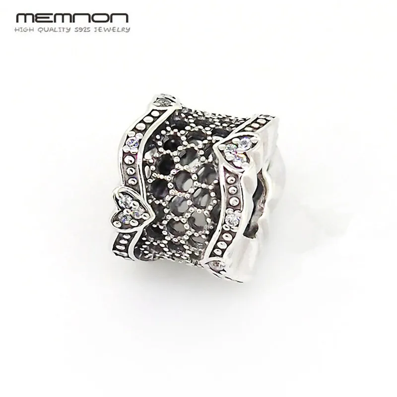 

Memnon Lace Of Love Spacer Beads 925 sterling silver jewelry Fit Original Charms bracelets Necklace DIY for women Jewelry Making