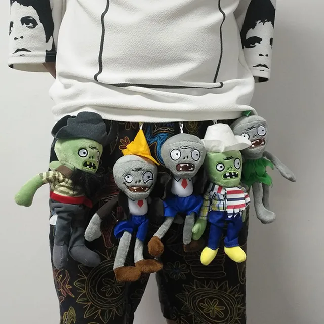 Cheap 1Ps Plant War Zombie Plush Toy Hanging 15cm PVZ Gray Zombie Purple Zombie Red Plush Zombie Filled Toy Doll Soft Gift Hanging