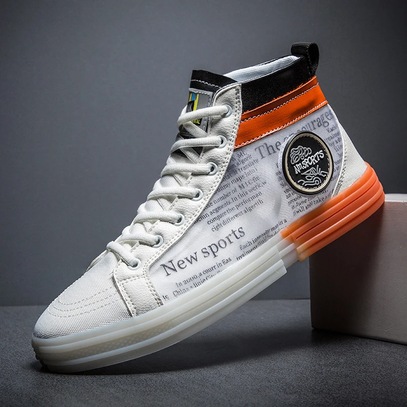 2019 Spring/Autumn Fashion Men Sneakers Designer High Top Boy Walking Footwear Luxury Brand Casual Mens Shoes Youth Flats Shoes