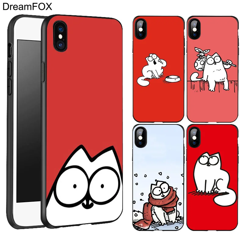 Beste DREAMFOX L351 Simons Kat Zwarte Zachte TPU Silicone Case Cover Voor Apple iPhone XR XS Max X 8 7 6 6 s Plus 5 5 s 5g SE