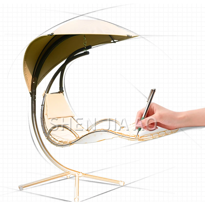 Садовое кресло-качалка для улицы, в помещении, гамак, кресло-качалка, водонепроницаемое солнцезащитное кресло, подвесная корзина, балконное кресло-качалка, стальной стержень, Новинка