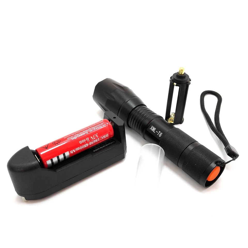 CREE XML-T6 18650 led rechargeable tactical flashlight led hand lamp15