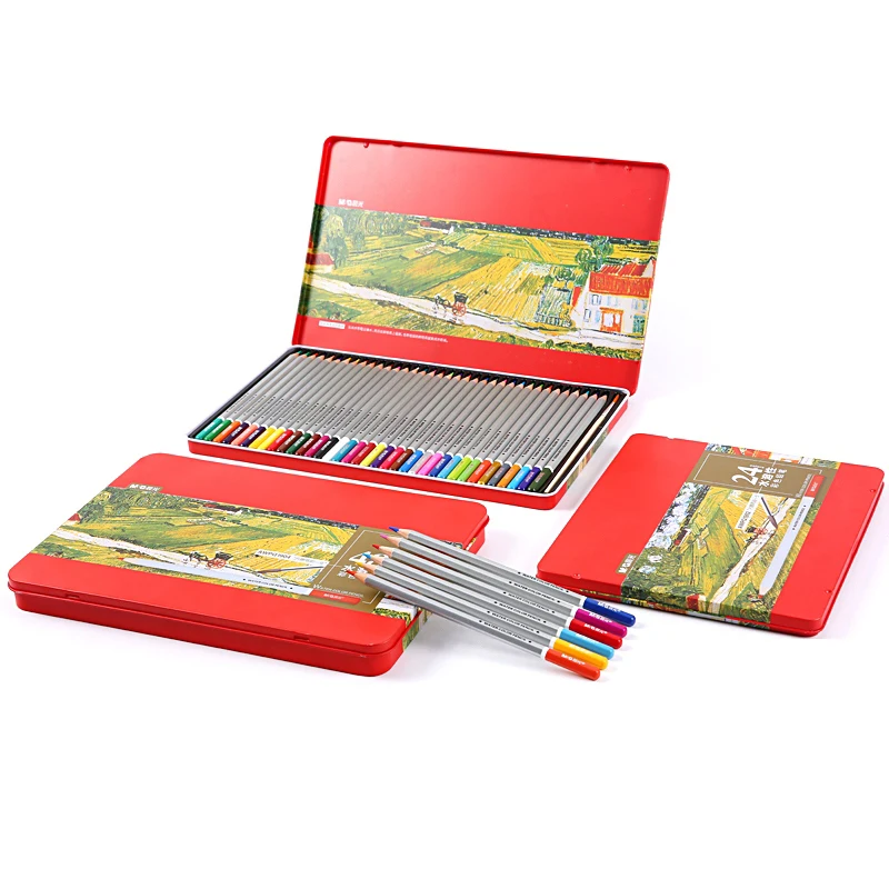 

M&G Stationery school hexagonal water-soluble 24/36/48 color pencil tin box lapices de colores faber castell AWPQ1902