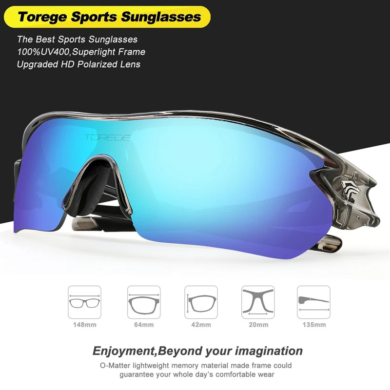 Модные Поляризованные спортивные солнцезащитные очки для мужчин и женщин, очки для альпинизма, вождения, гольфа, очки, PC Frame, 5 линз, защита UV400