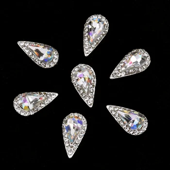 

10pcs crystal nail art decorations rhinestones nail strass drops design stones decoracion unas nailart charms new arrives TCJ215