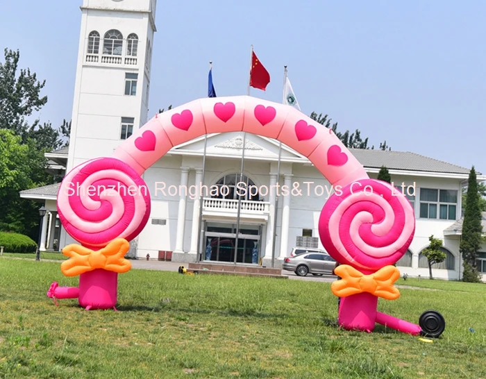 5 м(20 футов) Надувные Леденец арки для детского сада сварки партии фестивалей украшения с воздуходувки
