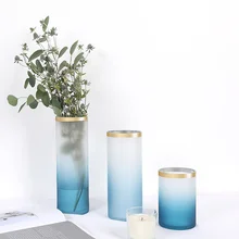 Скандинавском стиле градиентный цвет скраб стеклянные вазы креативный подарок домашний декор Минималистичная ваза декор стол цветочное оформление LFB976