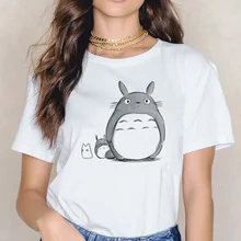 Camiseta de Totoro Miyazaki Hayao, ropa femenina de dibujos animados, camiseta femenina de Anime Spirit Away, camiseta de Studio Ghibli, camiseta japonesa de Anime para mujer