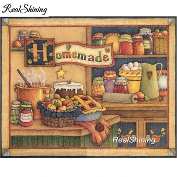 

REALSHINING diy Diamond Painting homemade food,Diamond Embroidery sale,5D,DIY,Cross Stitch,Full Mosaic Needleworks FS2465