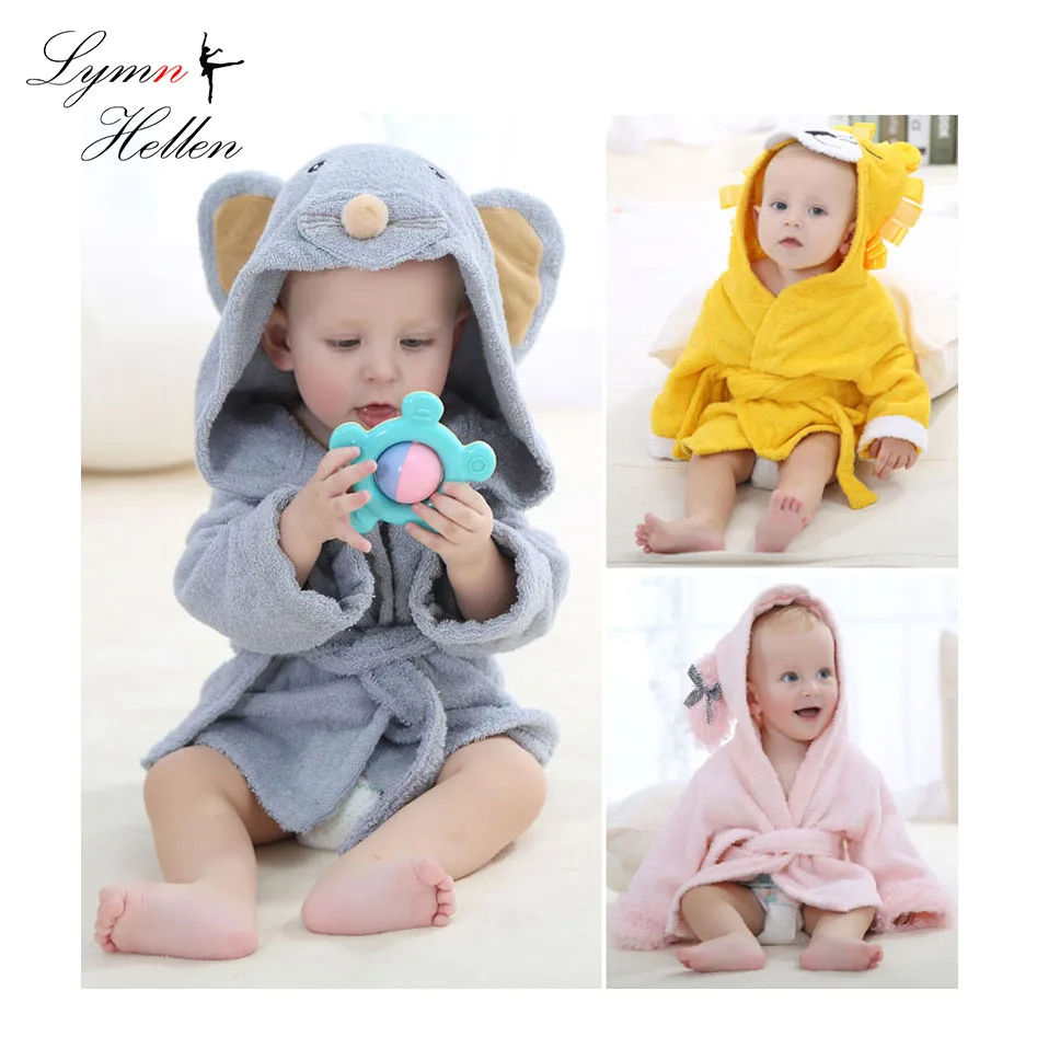 Cute Robe Animal shape Bathrobe baby hooded bathrobe towel Boys Girls