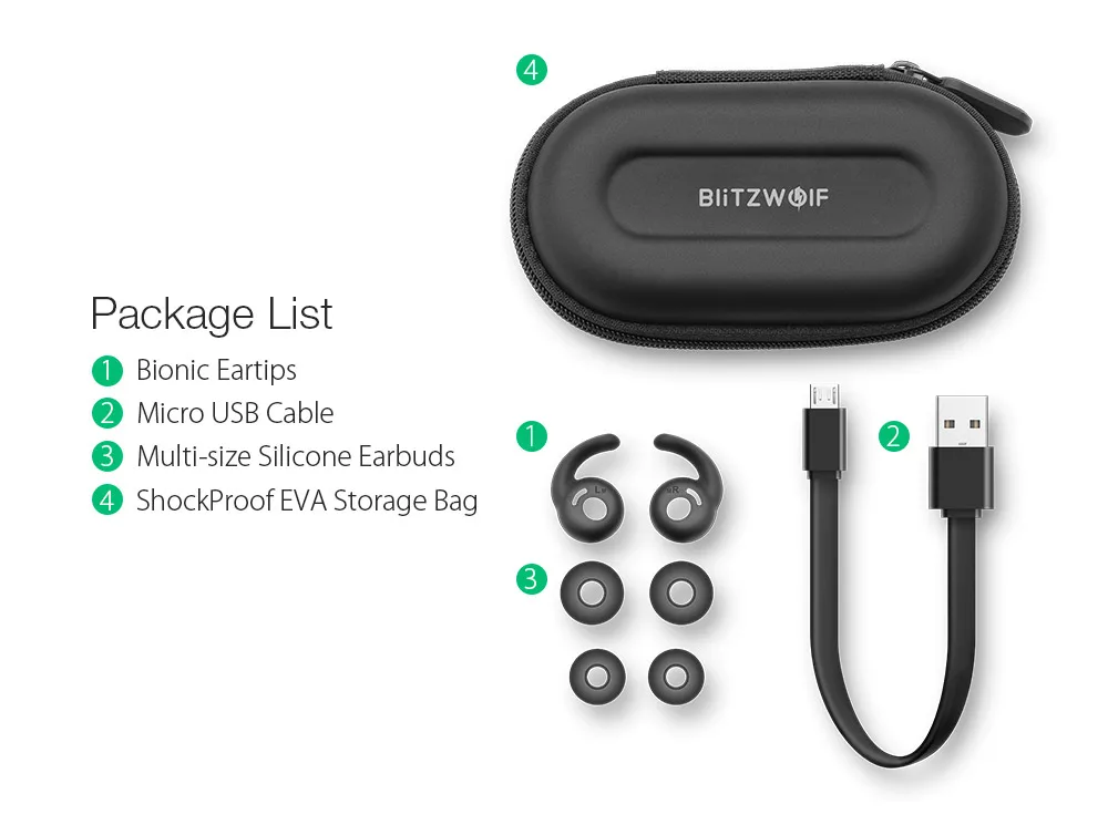 Blitzwolf Спортивные bluetooth наушники с микрофоном наушники-вкладыши IPX4 водонепроницаемые магнитные адсорбционные беспроводные наушники для телефона