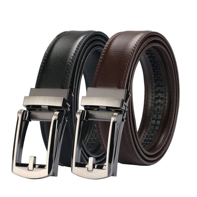 

Men high quality genuine leather belt luxury New Automatic buckle cowskin fashion Strap mens Jeans belt for men cowboy waistband