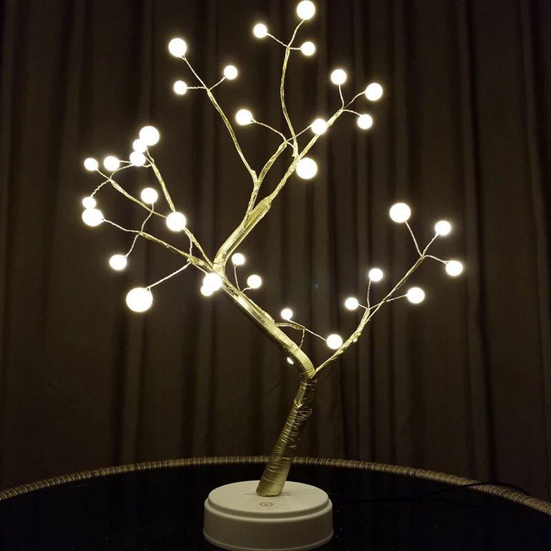 

36LED Tree Lamp Pearl led decoracion Christmas Lights Plum Cherry Night Light for Wedding Party Home Decorations Tree Light