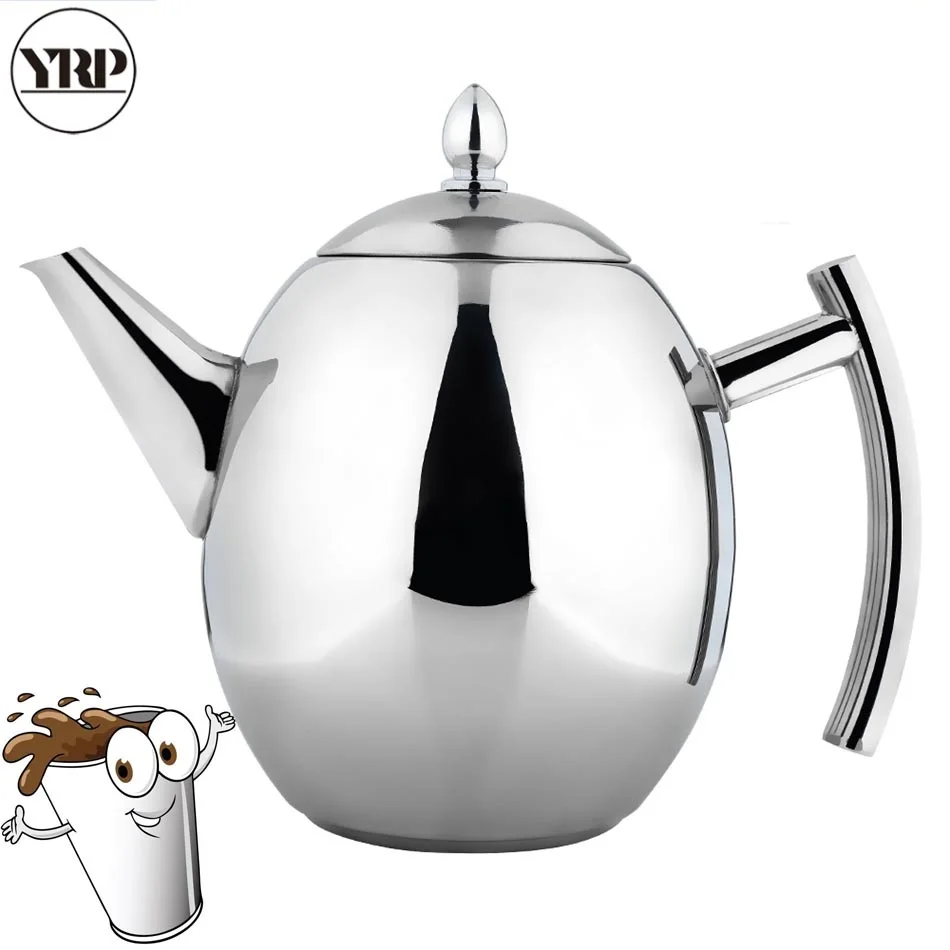 

YRP 1000ML/1500ML Stainless Steel Coffee Drip Kettle Kitchen Water Pot With Strainer Cafe Tea Set Tools Teapot Drinkware