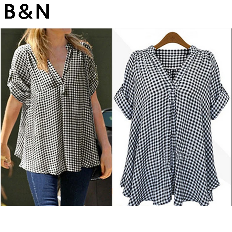 black and white checkered shirt womens