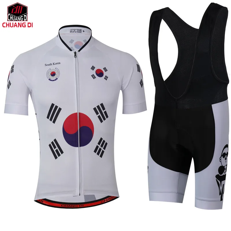 

ZM SOUTH KOREA Bicycle Jersey+Pants Polyester mtb Road Bike Pro Cycling Sets Polyester Breathable 3D Gel Pad Team Cycling Sets