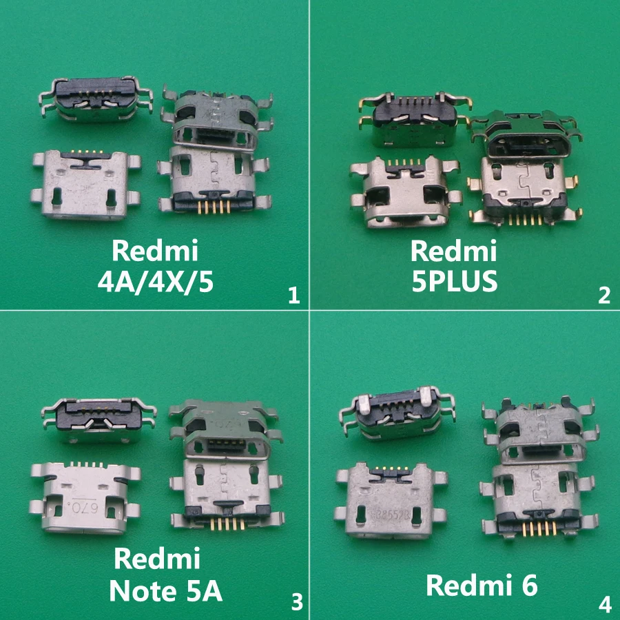 10 шт. разъем Micro USB гнездовой для зарядки док станция 5pin Xiaomi Redmi 4A 4X 5 plus 6 Note