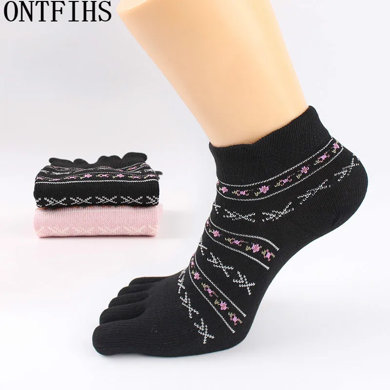 5pairs /lot Five Finger Toe Socks Cute striped Sweet Female Deodorant Breathable Sweat Ankle | Женская одежда