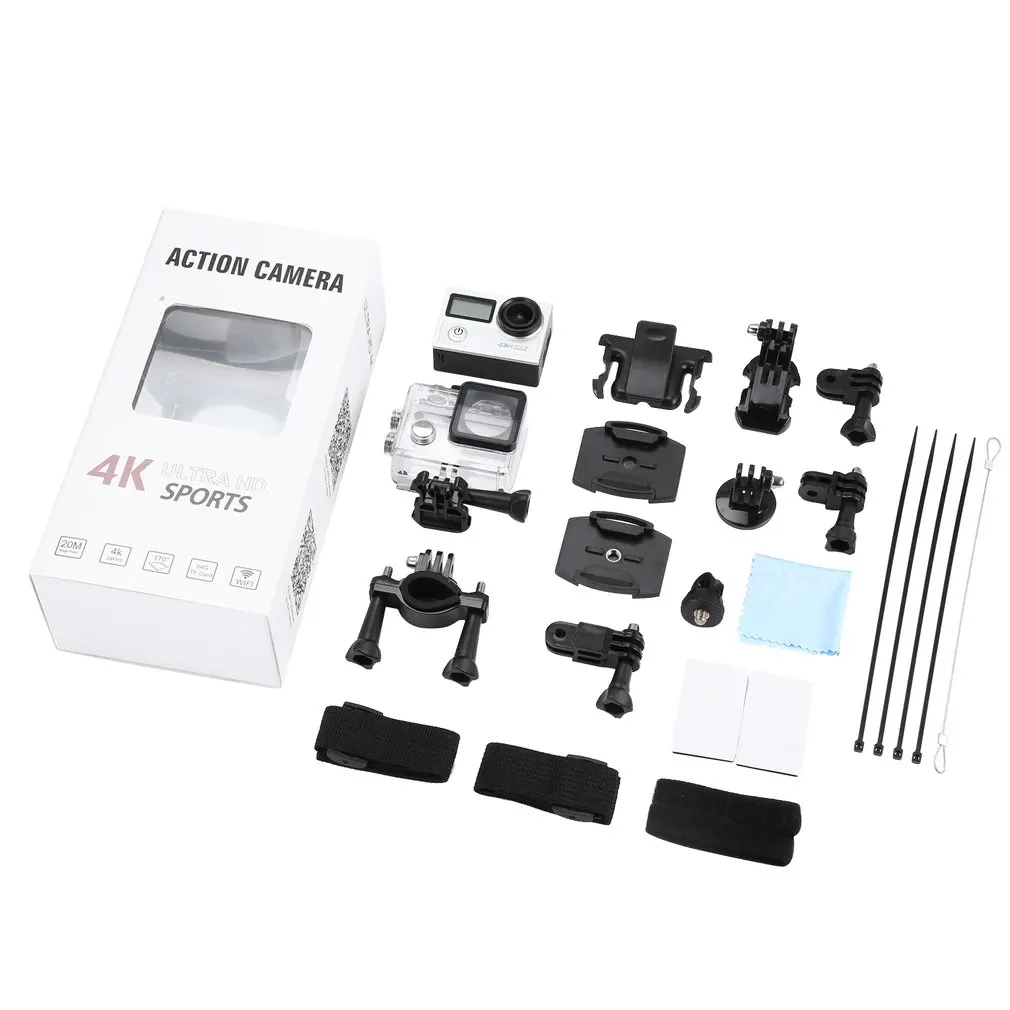 

Sport Cameras 4k Ultra HD Wifi 2.0 Inch 170 wide Angle Lens Waterproof Car DVR Sports Dv Outdoor Diving Bicycle Camcorder
