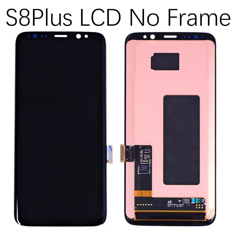 AMOLED Дисплей для SAMSUNG S8 S8 Plus LCD в сборе с тачскрином на рамке черный синий Серый Серебряный золотой - Цвет: Black S8 Plus