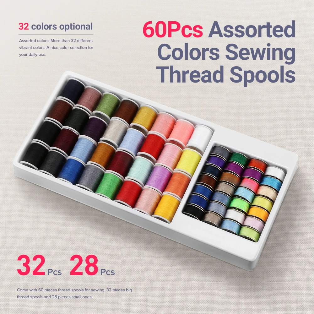 53pcs Assorted Colors Sewing Thread Spools Storage Organizer Holder DIY Apparel Needlework Storage Machine Sewing Tools