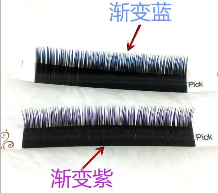 Все размеры 0,1 мм 8-13 мм накладные ресницы градиентные синие+ фиолетовые смешанные в один лоток для ресниц индивидуальные цветные ресницы для наращивания ресниц