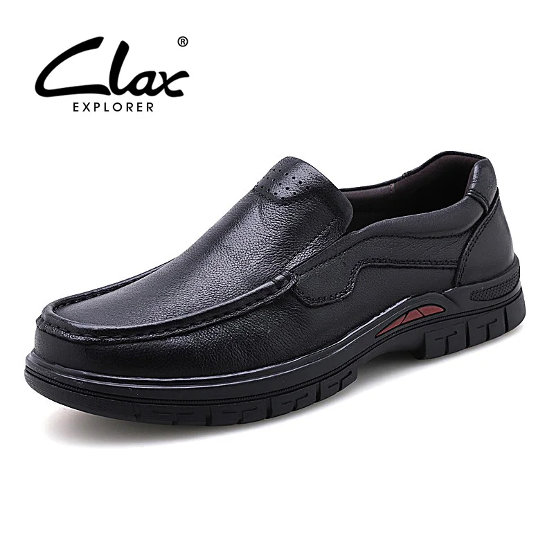

CLAX Mens Formal Shoes Genuine Leather Summer Leather Dress Shoe Male Wedding Footwear Slip on mocassin homme