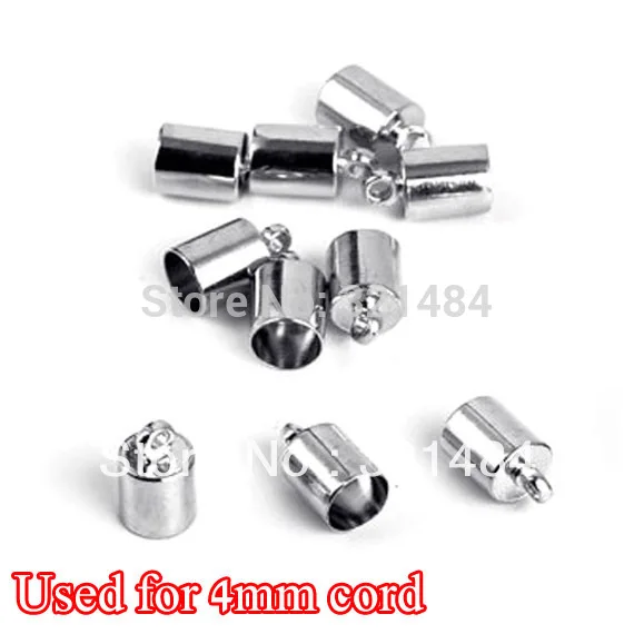 

dull silver plated 1000piece used for 4mm leather cord end caps for jewelry diy beads making findings accessories