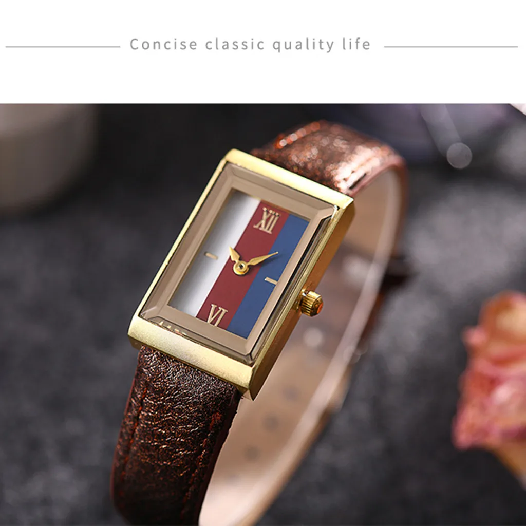 Женские часы Relogio Feminino женские модные часы с кожаным ремешком Аналоговое зеркальное стекло из кварца часы Reloj Mujer