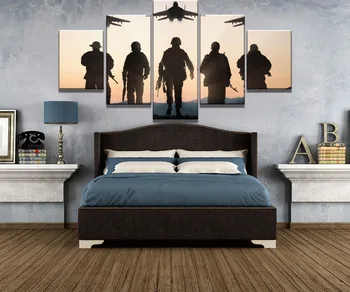 

5 Piece Canvas Art Military Soldiers Modern Decorative Paintings on Canvas Wall Art for Home Decorations Wall Decor Artwork