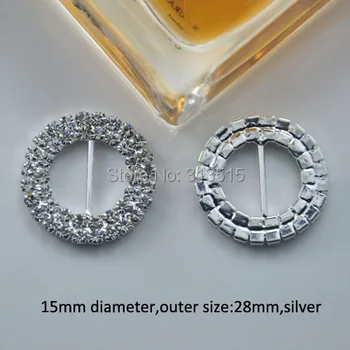 

(M0173 - 15mm inner bar) round ribbon slider for wedding invitation card, silver or gold or light gold plating,100pcs/lot
