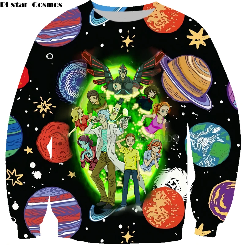 2019 New 3D Rick And Morty Hoodies Sweatshirt Men Women Funny Cartoon Print Hoodie Starry sky shirt  Harajuku Hip Hop Street-5
