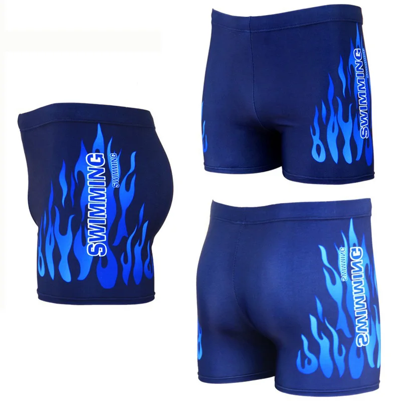 Men Swimwear Swimsuit Mens Swim Shorts Bathing Suit Swimming Pool Trunks Beach Briefs Flame Boxer Badpak maillot de bain homme