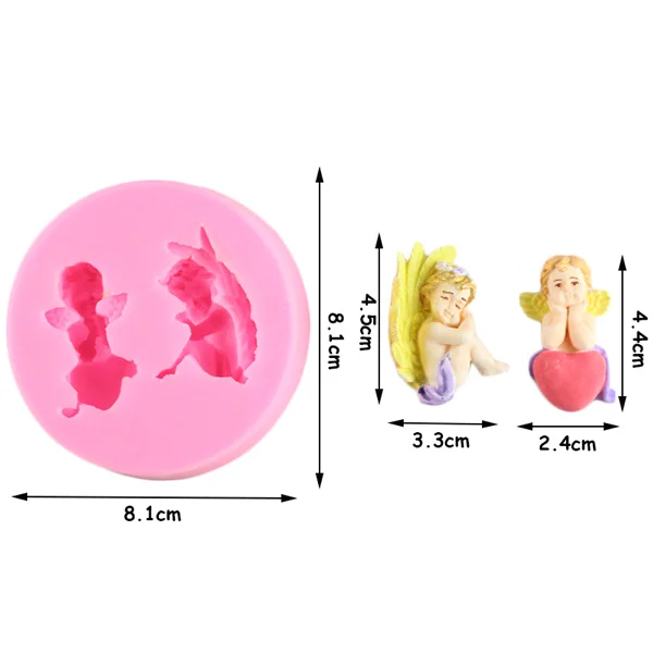 Ангел детские силиконовые формы Шоколадные помадные формы вечерние DIY украшения торта инструменты Конфеты Смолы глины формы Полимерная глина мыло плесень - Цвет: CB352