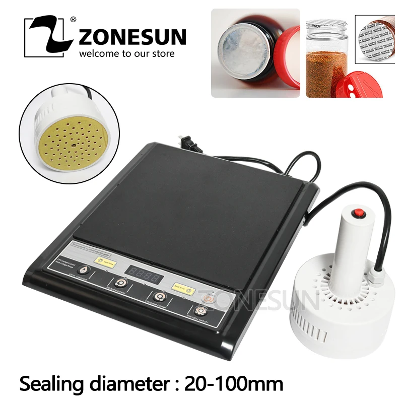 ZONESUN 220V 500E ручная Электромагнитная Индукционная Алюминиевая Фольга упаковочная машина портативный пластиковый герметик 15-100 мм