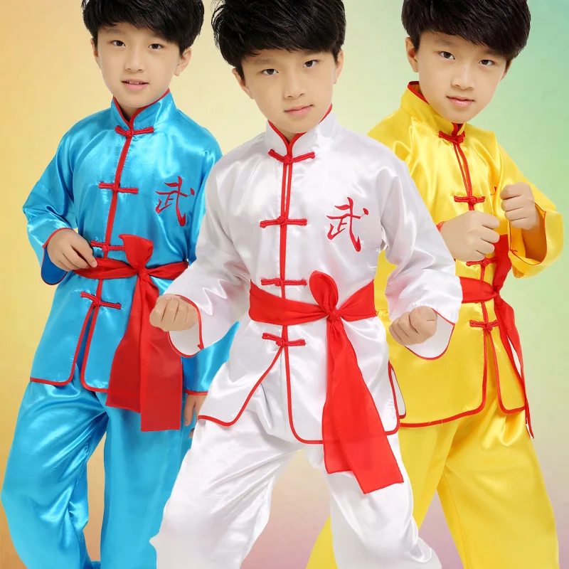 3 цвета Лидер продаж ребенок дети мальчик Китайская традиционная Костюмы кунг-фу костюм кунг-фу форма