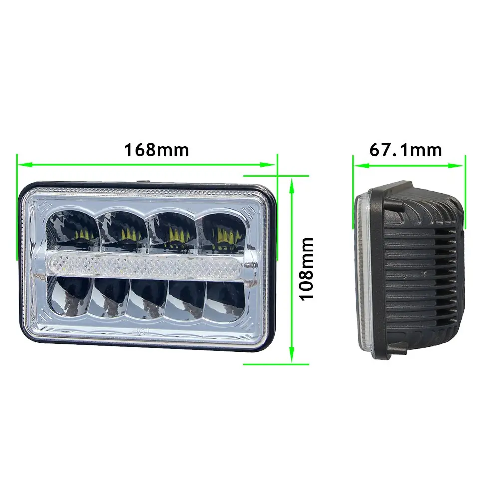 COLIGHT 4X6 фара с белыми ангельскими глазами 44 Вт Led 12В 24В Авто 1800Lm 2150Lm Ip68 ДЛЯ Kenworth