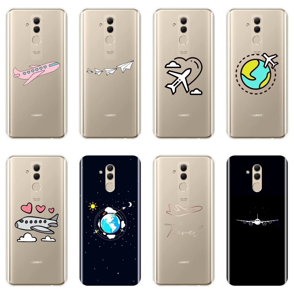 

TPU Soft Phone Case For Huawei Mate 9 10 20 Lite Silicone Airplane Star Travel Flying Back Cover For Huawei Mate 7 8 9 10 20 Pro