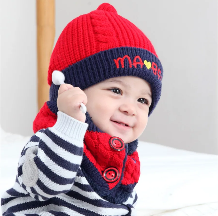 Yyun Toddler Baby Winter Snood Beanie Set Kids Soft Warm Fleece Hat