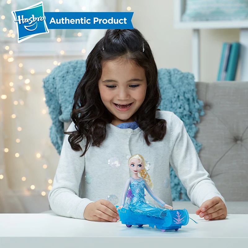 Hasbro Disney Frozen Classic Fashion Elsa Birthday Present Girl Kid Toy Doll Collection Model Ccostumes Sledding Adventures