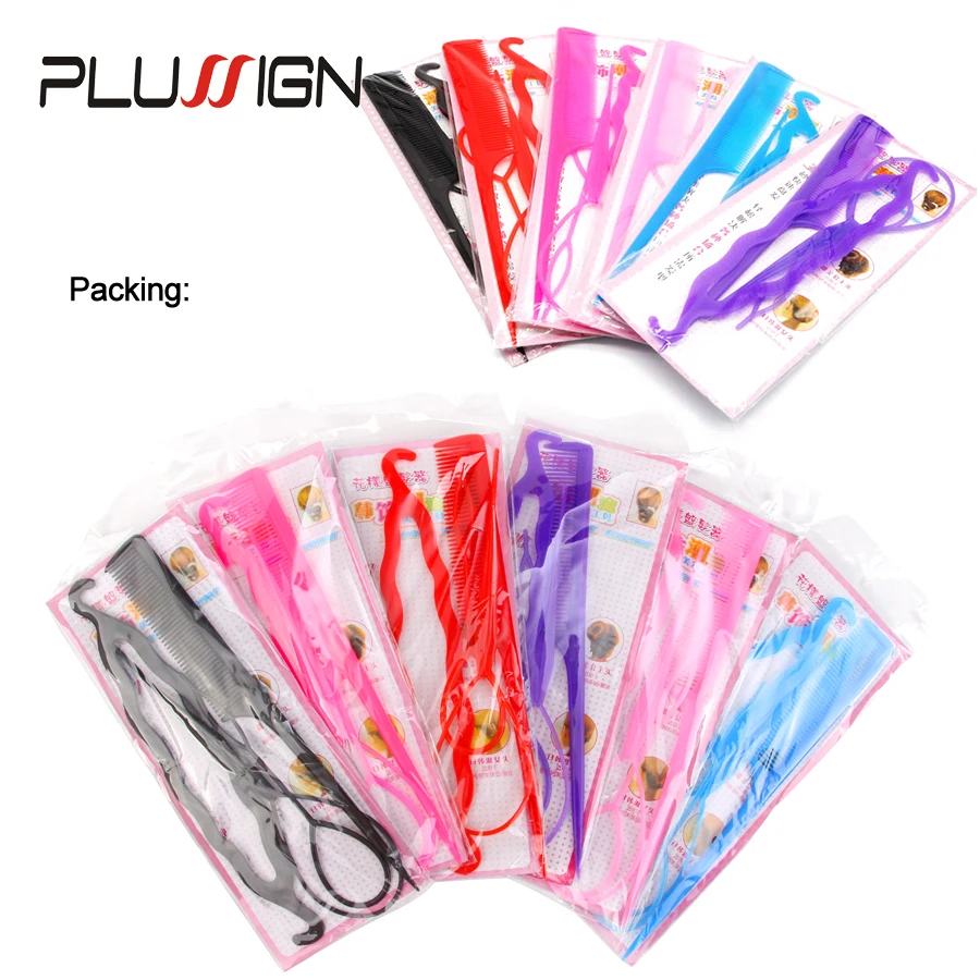 Plussign 4 Pcs/Set Hair Braiding Twist Curler Styling Tools Set Hairpin Holding Hair Braiders Pull Needle Ponytail Diy Tool