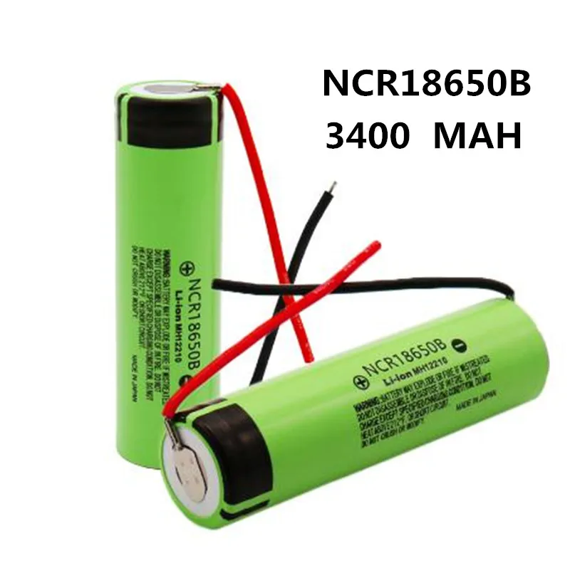 NCR18650B 3,7 V 3400 MAH 18650 перезаряжаемый литиевый аккумулятор для Panasonic Фонарь Батареи+ fios DIY