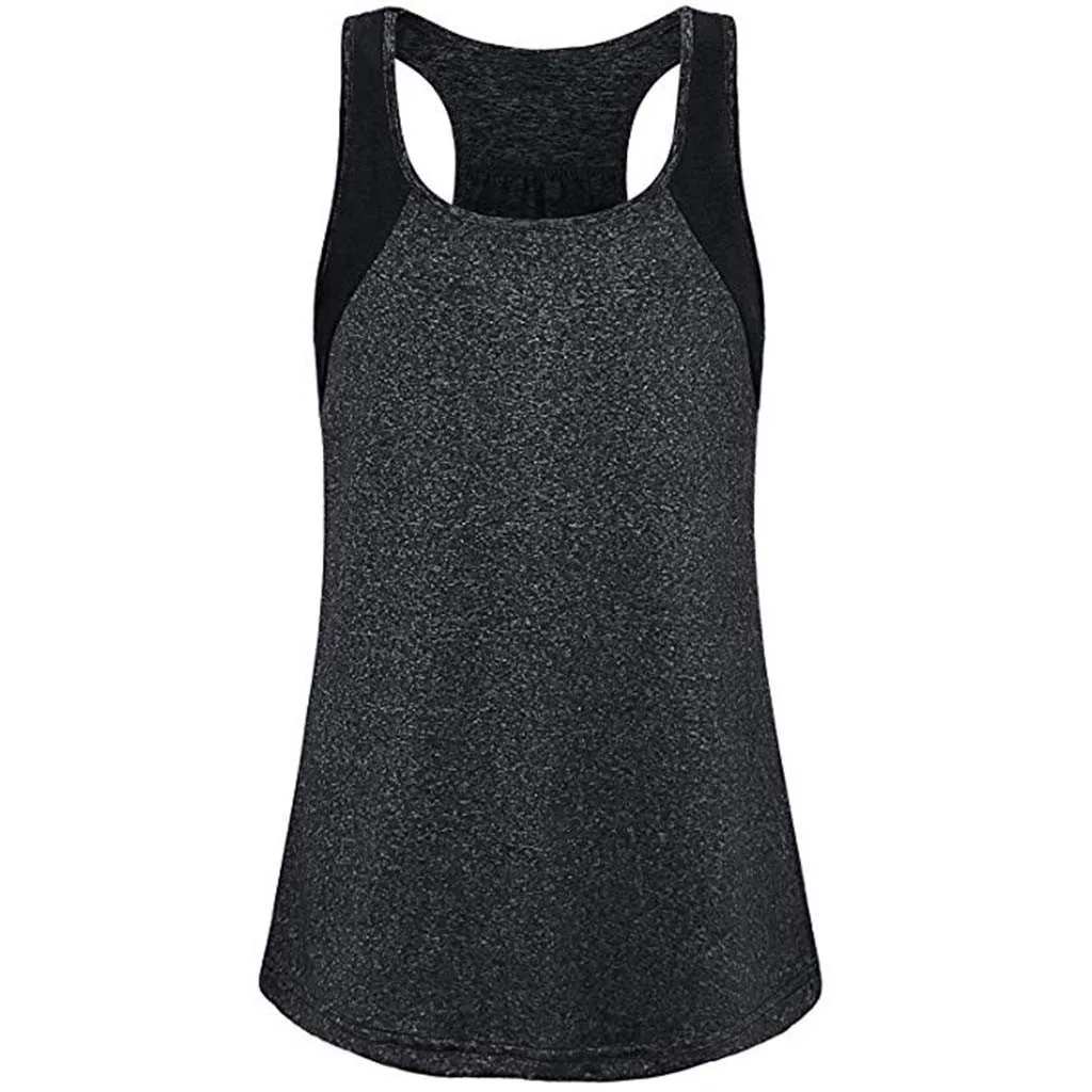 

Running top Women Casual Sleeveless Sport Cool Dri Workout T-Shirt Top Tunic tee shirt femme Summer 2019 open back cross sling