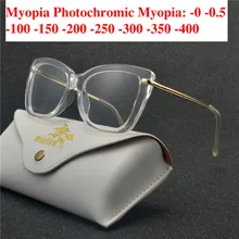 Mincl/мода супер большой рамки переход Защита от солнца фотохромные готовые очки близорукость унисекс оптический оправа для компьютерных очков NX