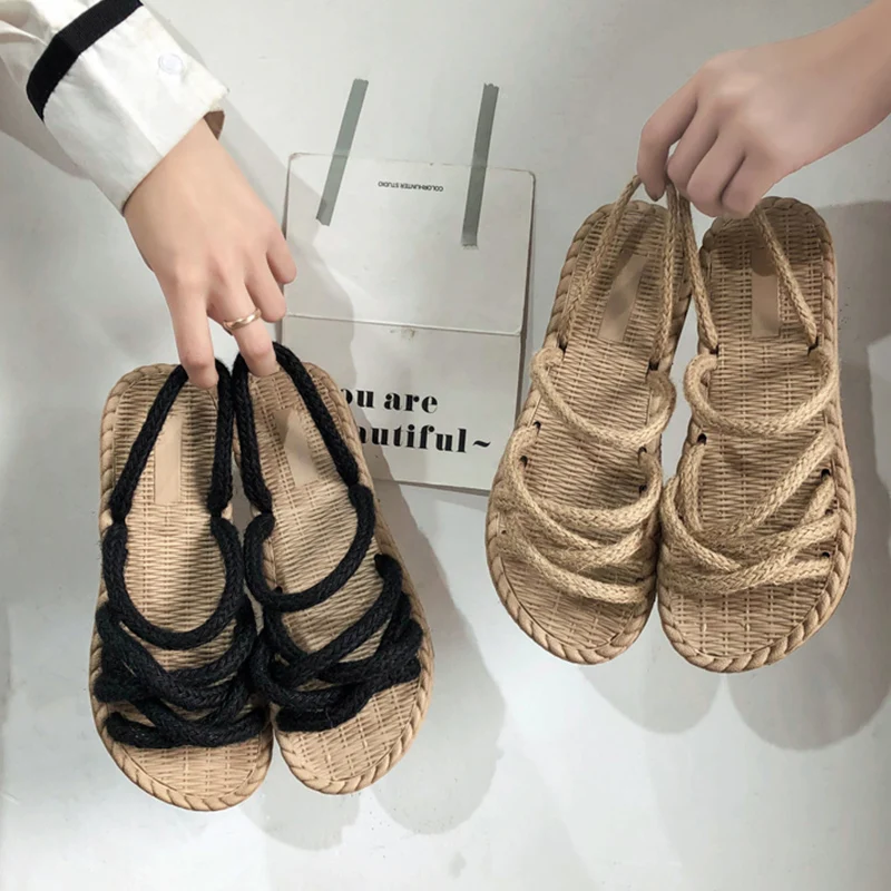 

Gladiator Sandals Women Rope Rome Sandals Women Summer 2019 Bohemian Shoes Women Platform Sandals Ladies Beach Slippers Ladies