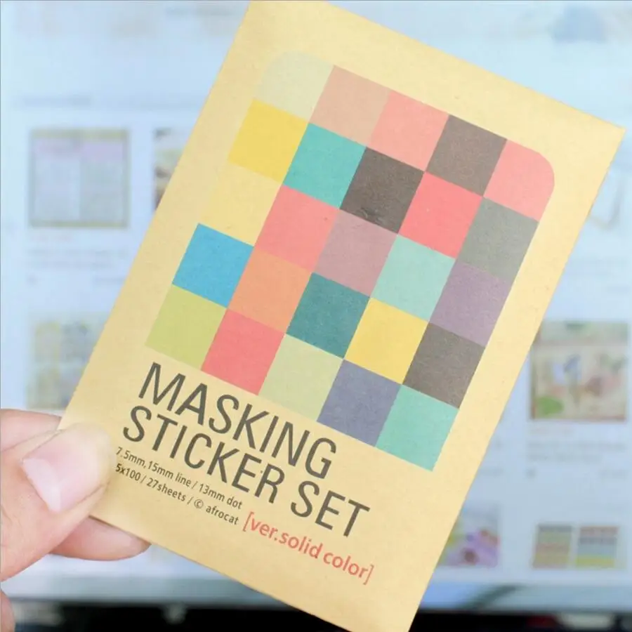 27 PCS Rainbow Tape Basic Scrapbooking Masking Tape Craft Stickers Pack