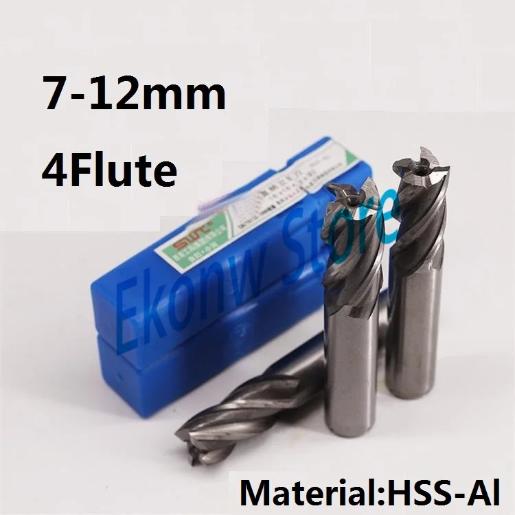 5 шт. 7 мм 8 9 10 11 12 четыре 4 флейты HSS Концевая фреза с ЧПУ фреза|milling cutter|end mill cuttermill